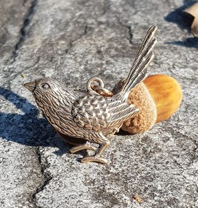 Great Tit Bird, bronze pendant