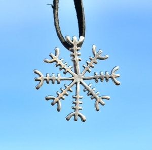 Aegishjalmur - Helm of Awe, Icelandic Magical Rune, pendant, silver