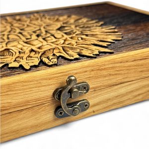 WOODEN BOX for MOLDAVITES, box made of oak wood