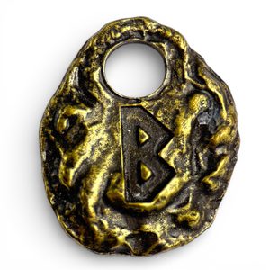 BERKANO - Rune Pendant ant. brass