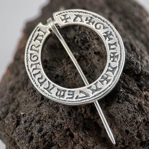 MEDIEVAL BROOCH, year 1300, Lombard script, silver 925/1000,13g
