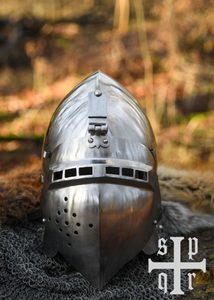 German Visored Bascinet, Medieval Helmet, ca. 1370, 2 mm Steel