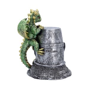 Figurine représentant un casque médiéval et un dragon, 12 cm