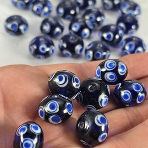 Celtic glass bead, blue