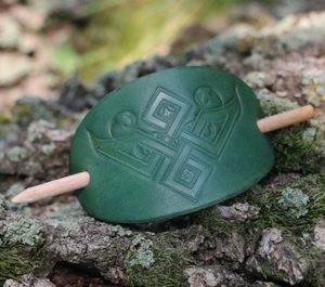 MAUVE, leather hair clip