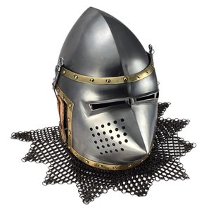 PIG FACE HELMET, chain mail and brass