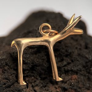 Chien ou Doe celtique, oppdium Stare Hradisko, Moravie, réplique, bronze