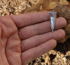 QUIVER, archery pendant, silver