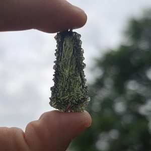 Sterling Silver Pendant with Natural Moldavite, 925 Silver