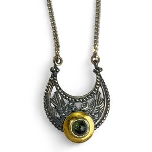 Byzantia - silver necklace with Moldavite, Ag 925/1000