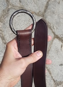 ALBAN, leather belt with forged buckle