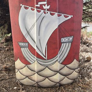 PAVISE SHIELD OF PARIS, HAND-PAINTED WOODEN MEDIEVAL SHIELD - LIVING HISTORY SHIELDS{% if kategorie.adresa_nazvy[0] != zbozi.kategorie.nazev %} - ARMOUR HELMETS, SHIELDS{% endif %}