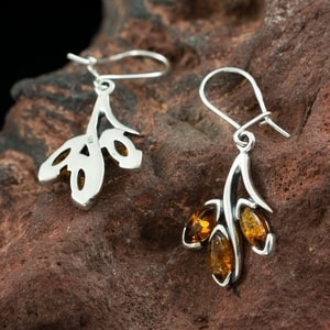 RENIA, AMBER, EARRINGS, STERLING SILVER - AMBER JEWELRY{% if kategorie.adresa_nazvy[0] != zbozi.kategorie.nazev %} - SILVER JEWELLERY{% endif %}