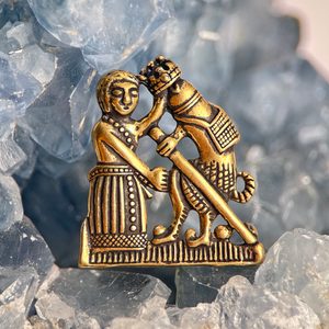 Coronation by Phallus, medieval pilgrim brooch, bronze