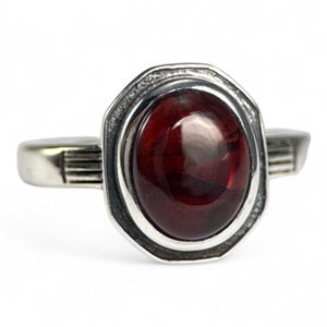 Medieval silver ring with garnet, Ag 925/1000