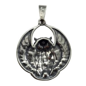 Owl, antique pendant, silver 925/1000