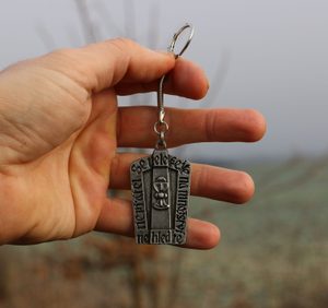 Hussite Shield, key ring, zinc