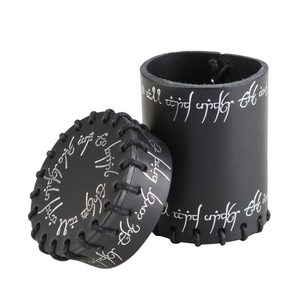 Leather cup for dice, Elven script