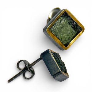 SILVANIA, moldavite, silver earrings, Ag 925/1000