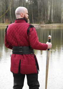 Gambeson with detachable sleeves, burgundy red - black