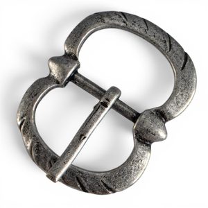 Boucle médiévale pour lanières, argent vieilli, 10 mm