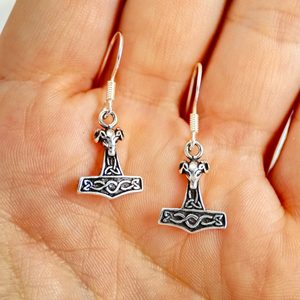 THOR's HAMMER, silver Earrings
