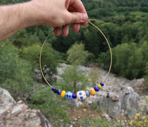 Celtic Necklace, Borotice, glass beads, replica