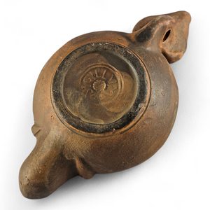 Roman oil lamp, lyre