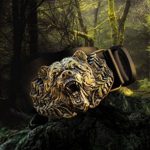 Belt buckle, Carpathian bear, brass
