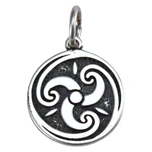 TRISKEL CELTIQUE, spirale, pendentif argent, argent 925