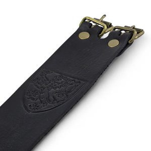 BOHEMIA, leather bracelet with Czech lion, black
