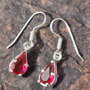 BATHORY, silver earrings, glass, Ag 925