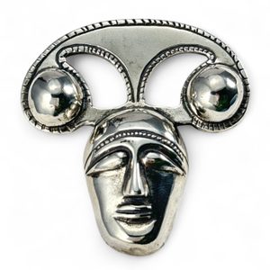 CELTIC HEAD PENDANT, La Tene art style, sterling silver