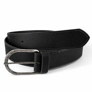 Leather belt, black