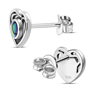 Celtic heart, silver earrings, pearl 925/1000