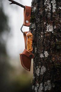 HELLE, Gürtelclip für Messerscheide, braun
