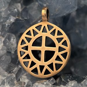 SUN and CROSS, bronze pendant