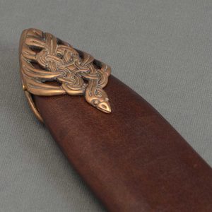 Viking sword, type D with leather scabbard