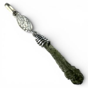 VESPERA, Pendentif en moldavite, argent 925/1000