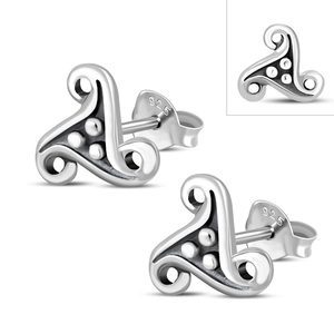 Celtic triskel, silver earrings 925/1000
