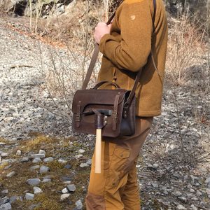 Leather Rock & Fossil Collector Bag for Paleontology