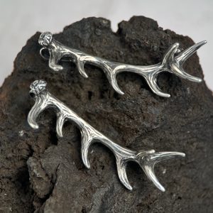 DEER ANTLER, pendant, sterling silver