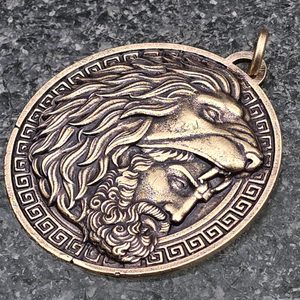 Heracles, Greek hero, pendant, zinc, antique brass finish