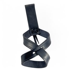 Support en cuir pour corne à boire, universel - noir