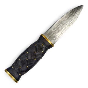 Sgian Dubh, schottisches Messer - Damaszenerstahl