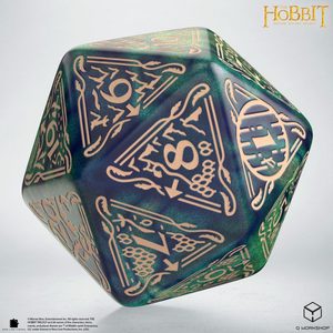 Le Hobbit, dé à 20 faces rotatif « Spindown D20 » pour le jeu de cartes Tideborn TCG, format jumbo