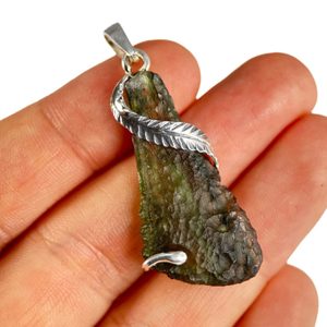 FERNIA, Moldavite pendant, silver 925/1000