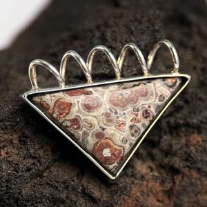 LEOPARD, jasper, silver pendant, Ag 925/1000