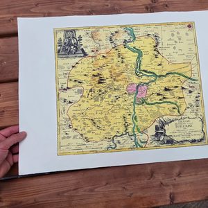 Prag und Umgebung, historische Karte, handgeschöpftes Papier