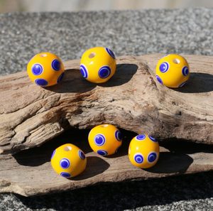 Celtic Glass Bead, yellow, replica